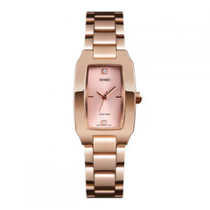SKMEI 1400 Rose Gold Stainless Steel Analog Watch For Women - Rose Gold